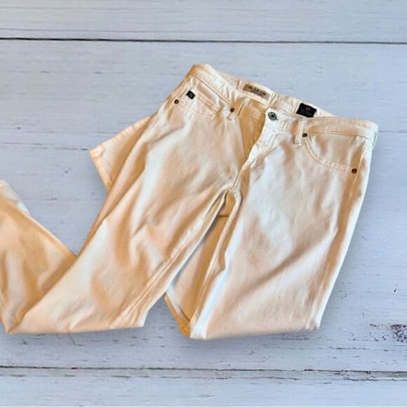 AG Adriana Goldschmied The Stilt Crop Cigarette Jeans Pants Size 26R White - Picture 2 of 11